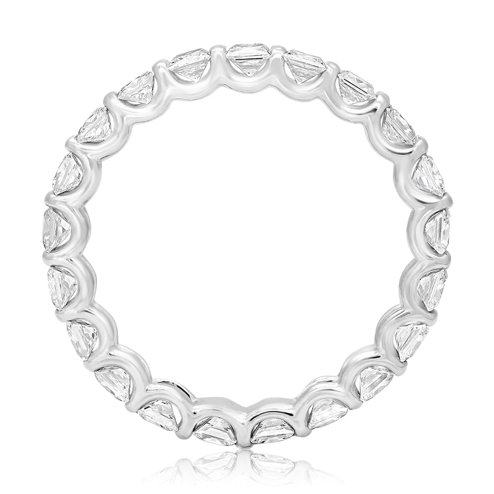 2 Carat Princess Cut Diamond Eternity Band in Platinum 10 pointer FRont View