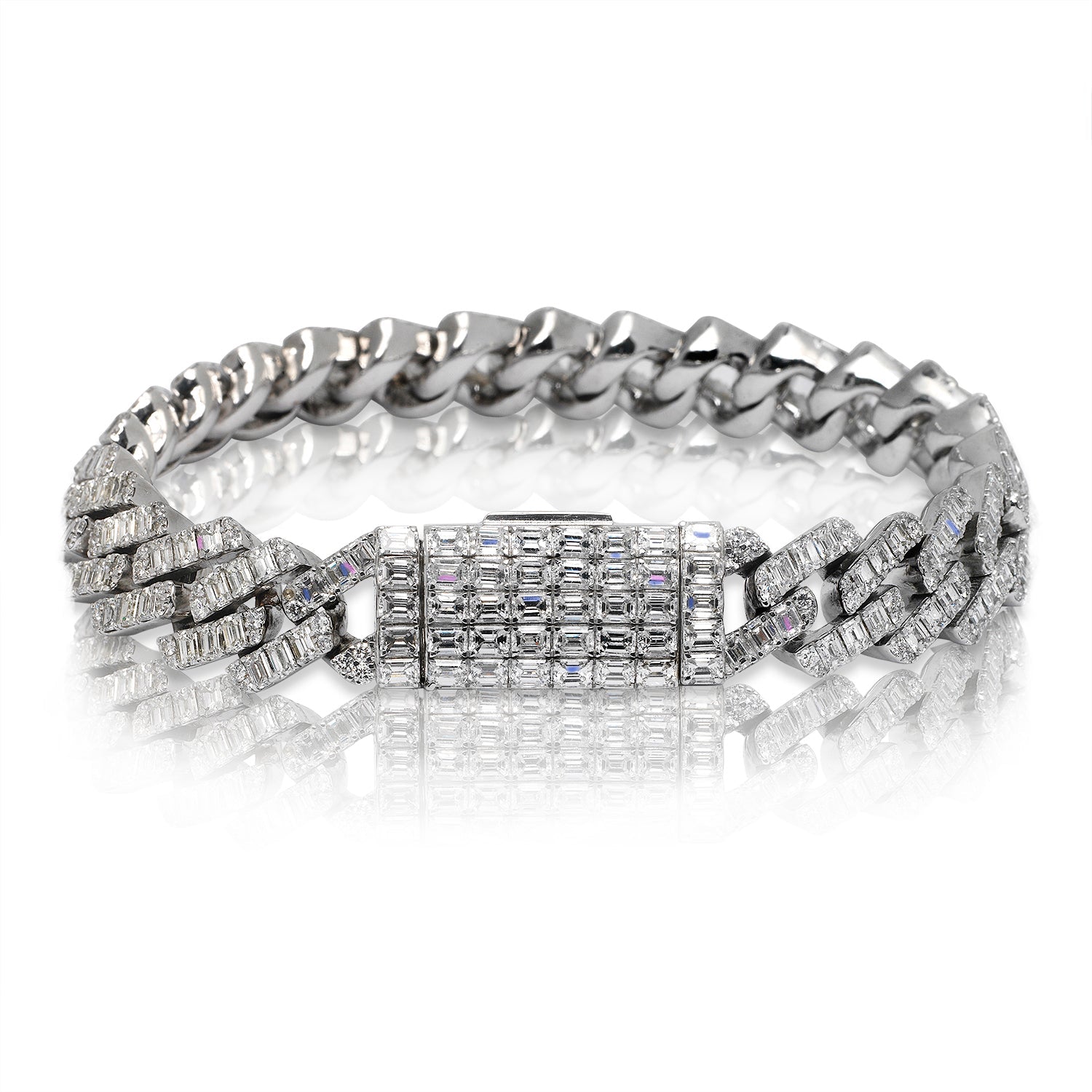 Miami Men's 20-Carat Diamond Cuban Link Chain Bracelet – Nekta New
