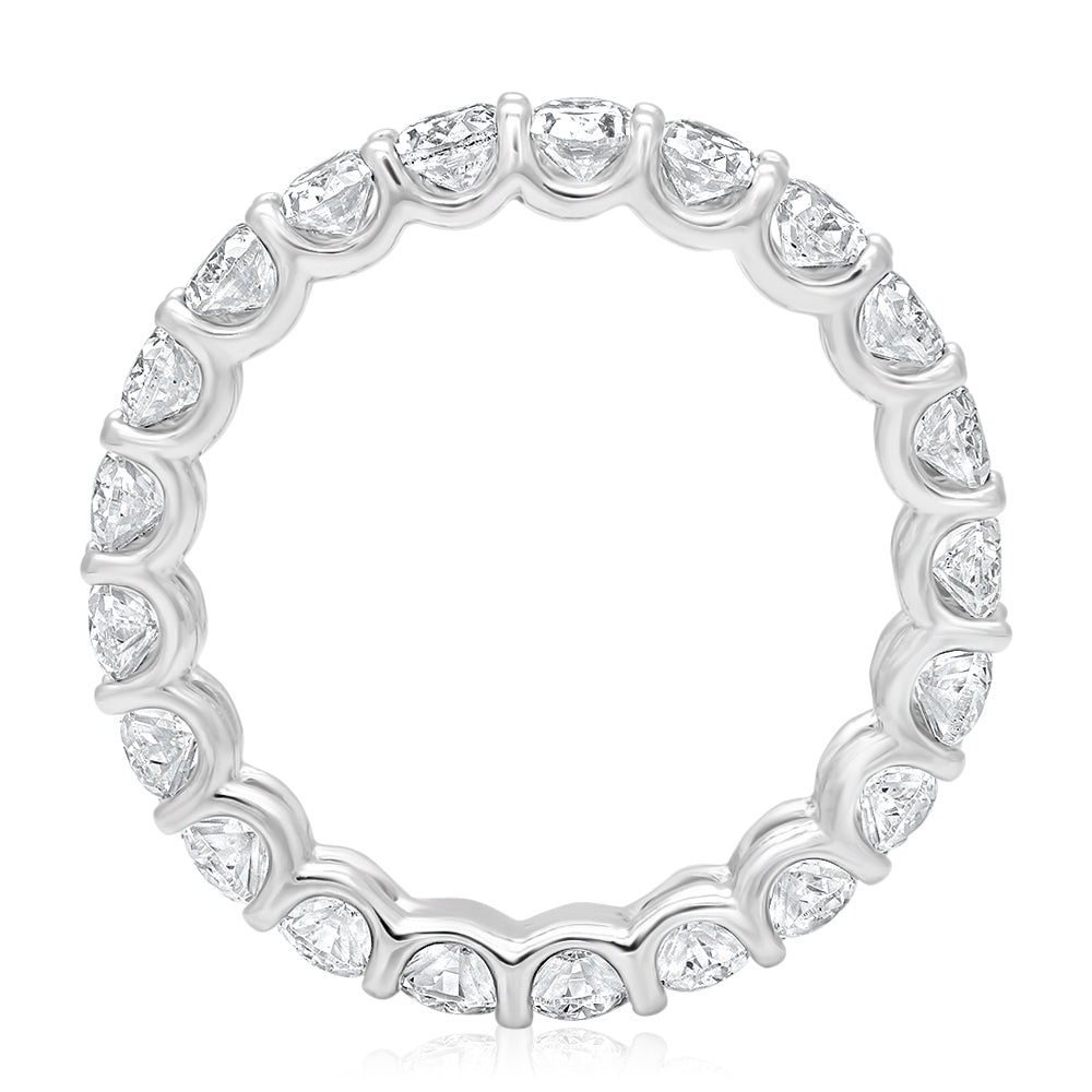 3 Carat Oval Cut Diamond Eternity Band in Platinum 15 pointer Front View