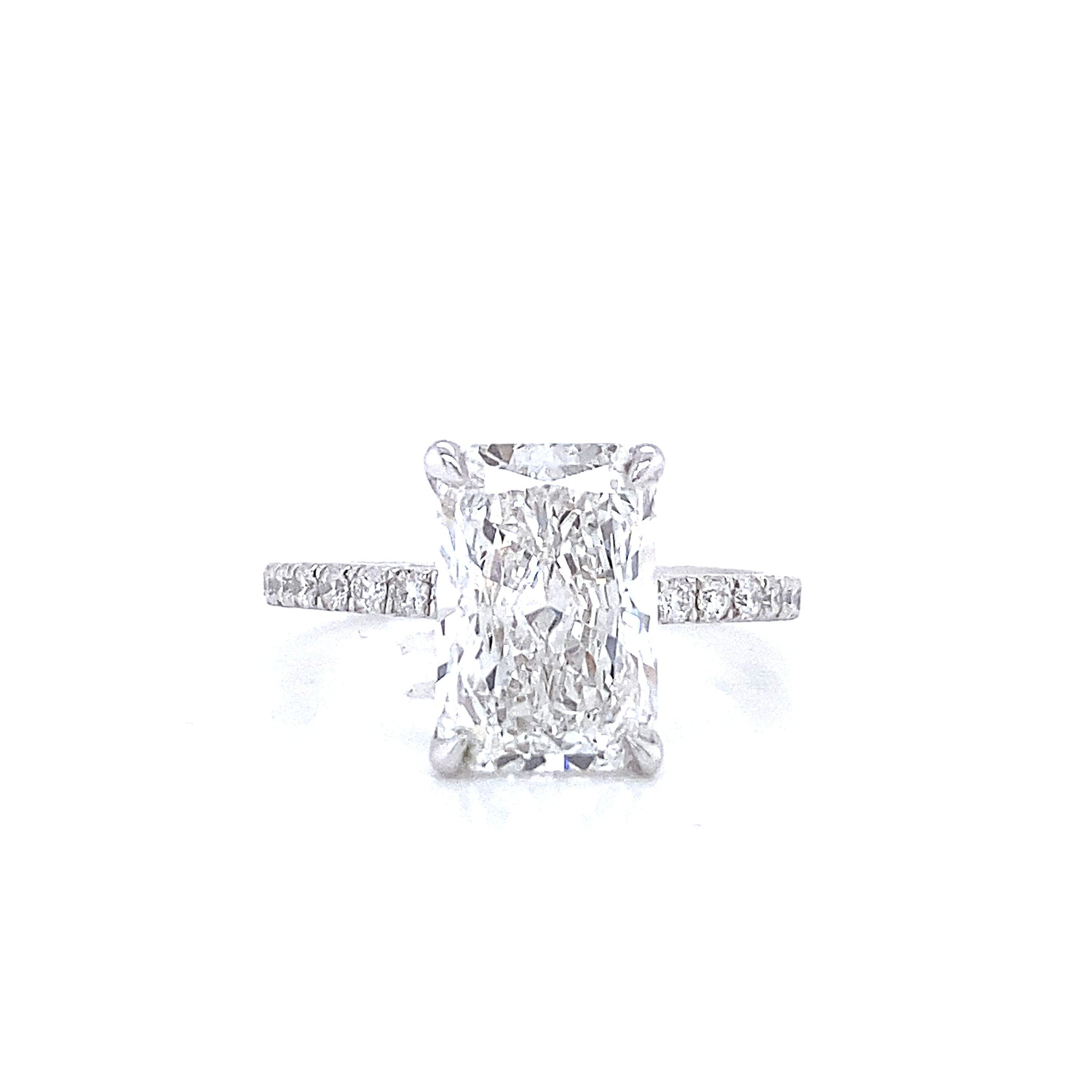 3 Carat Radiant Cut Diamond Engagement Ring IGI Certified