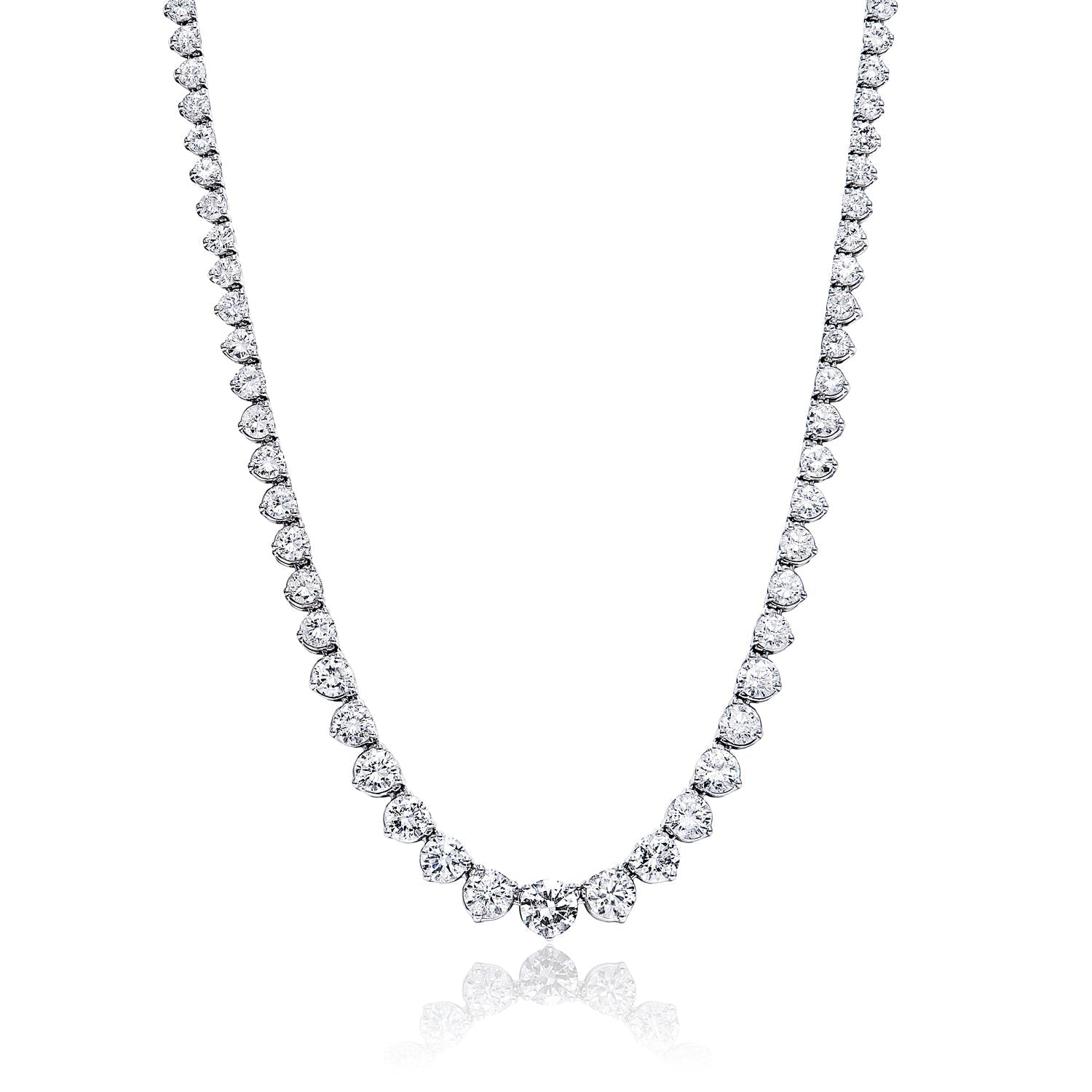 Heaven 23 Carat Round Brilliant Diamond Necklace in 14 Karat White Gold For Ladies Full View