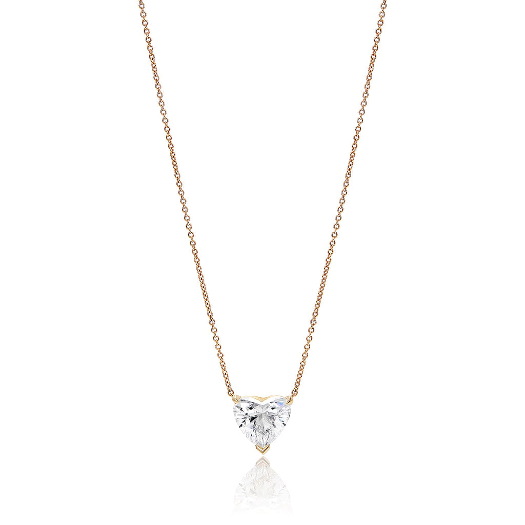 Angie 4 Carat N SI2 Heart Shape Diamond Pendant Necklace in