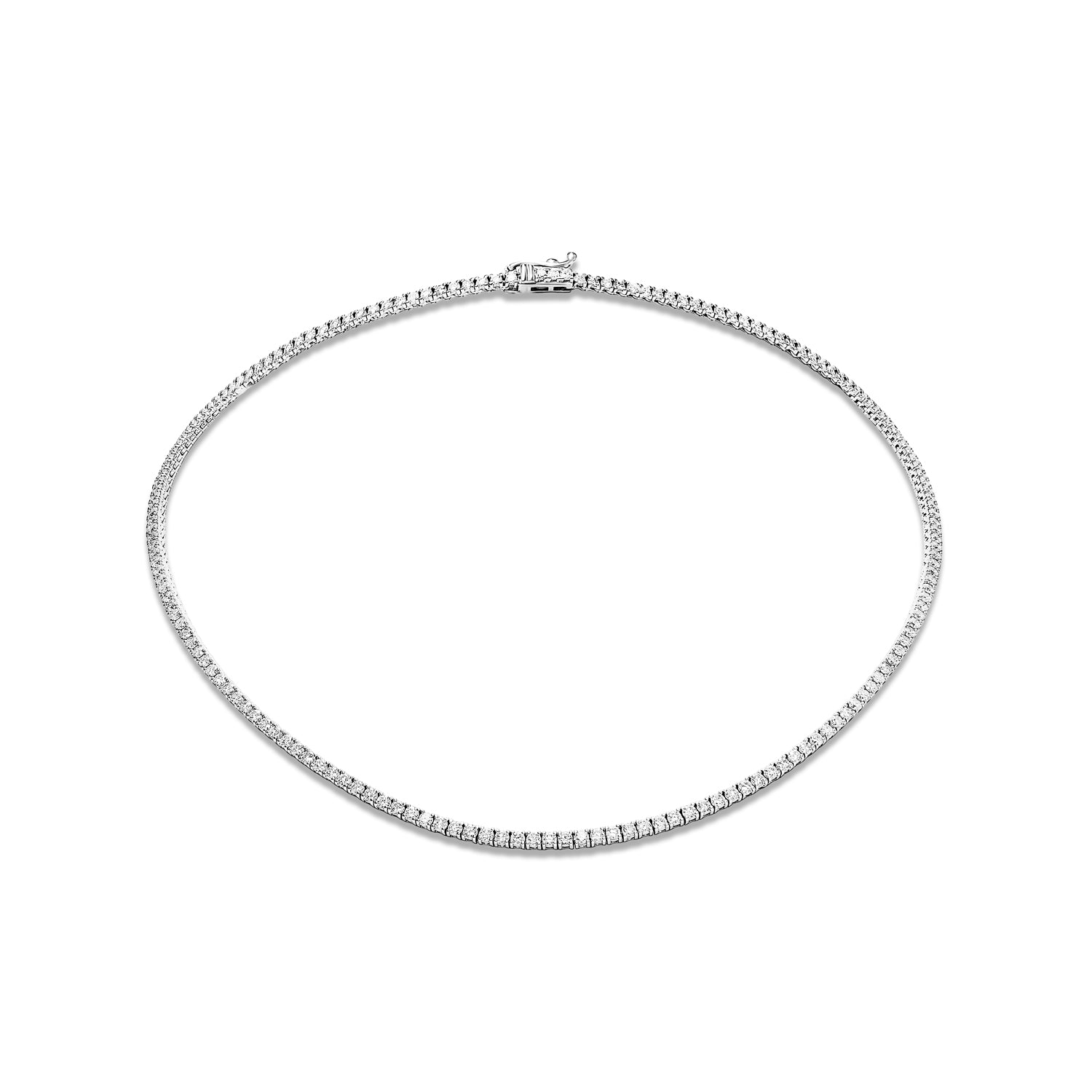 Owen 8 Carat Round Brilliant Diamond Necklace in 14kt White Gold For Men Full View