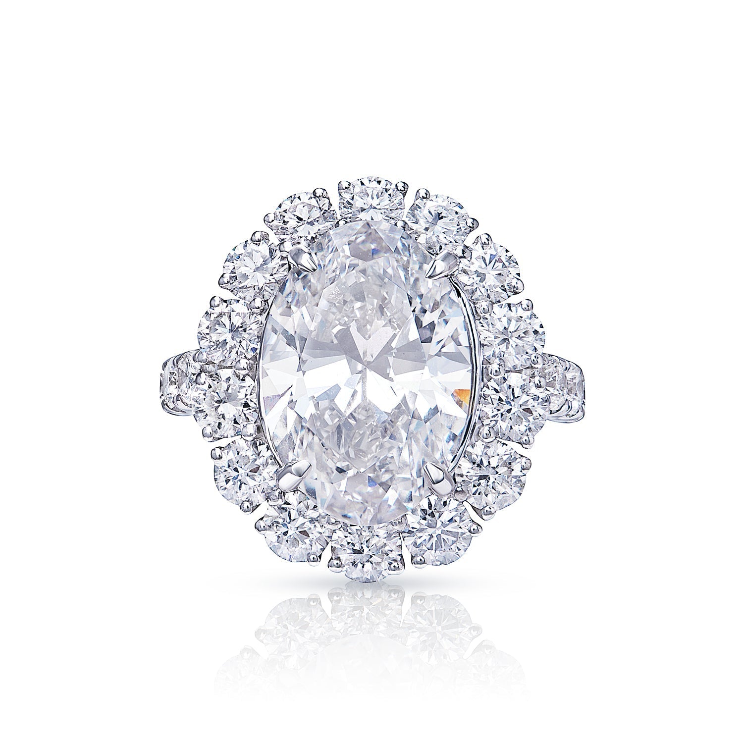 Carolina 9 Carat Round Brilliant Diamond Engagement Ring in White Gold. Front View