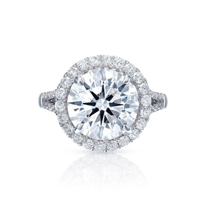Lyric 6 Carat Round Brilliant Lab Grown Diamond Engagement Ring in White Gold Feront View