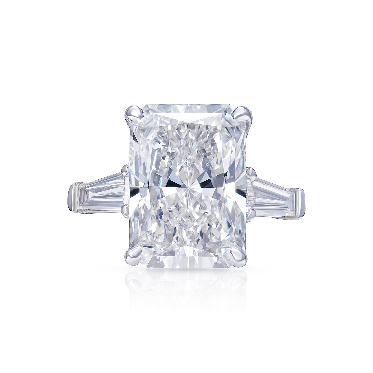 Laken 6 Carats G VVS2 Radiant Cut Lab-Grown Diamond Engagement Ring in Platinum Front View