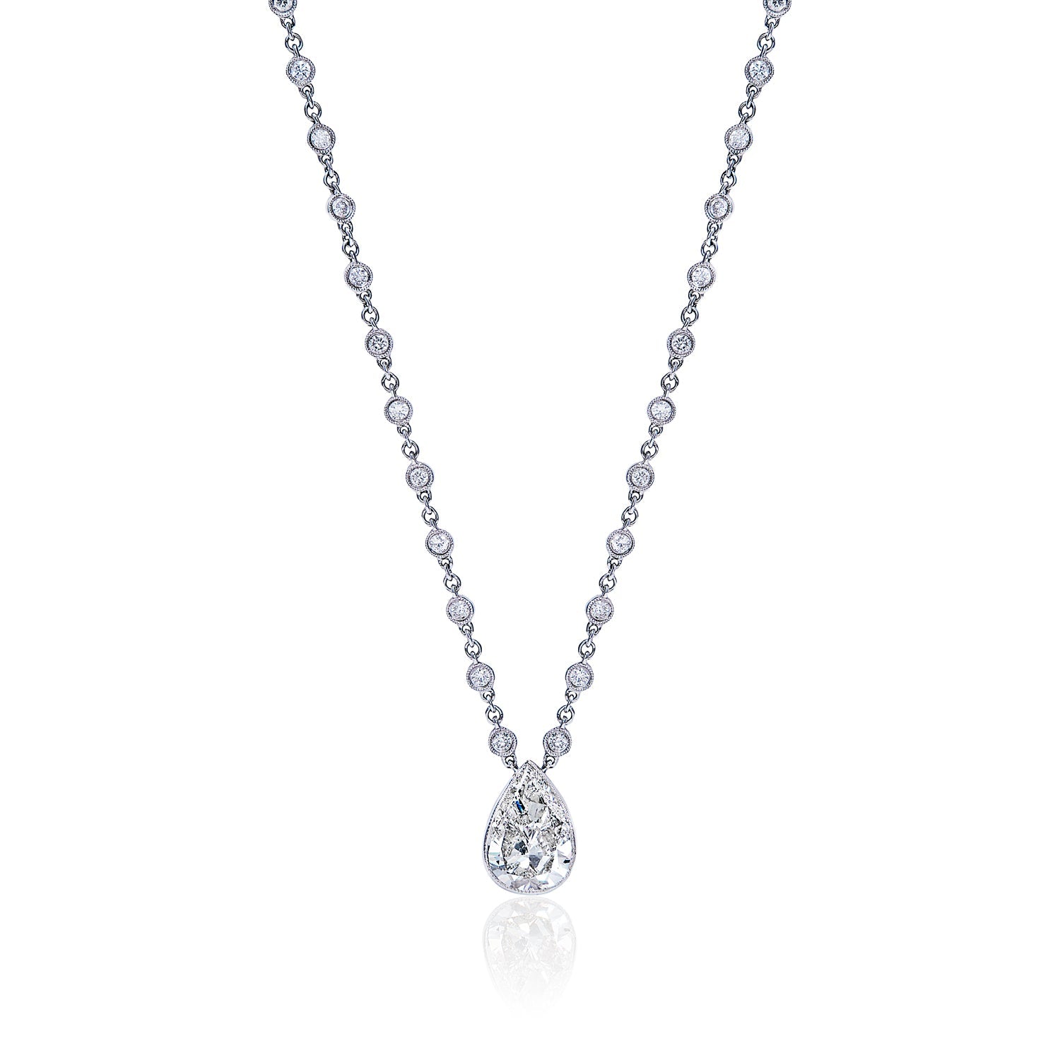 Dani Carat Pear Shape Diamond Pendant Necklace Nekta NYC