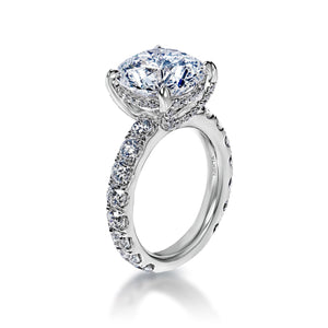 Hanna 8 Carat E SI1 Round Brilliant Diamond Engagement Ring in 18k White Gold Side View