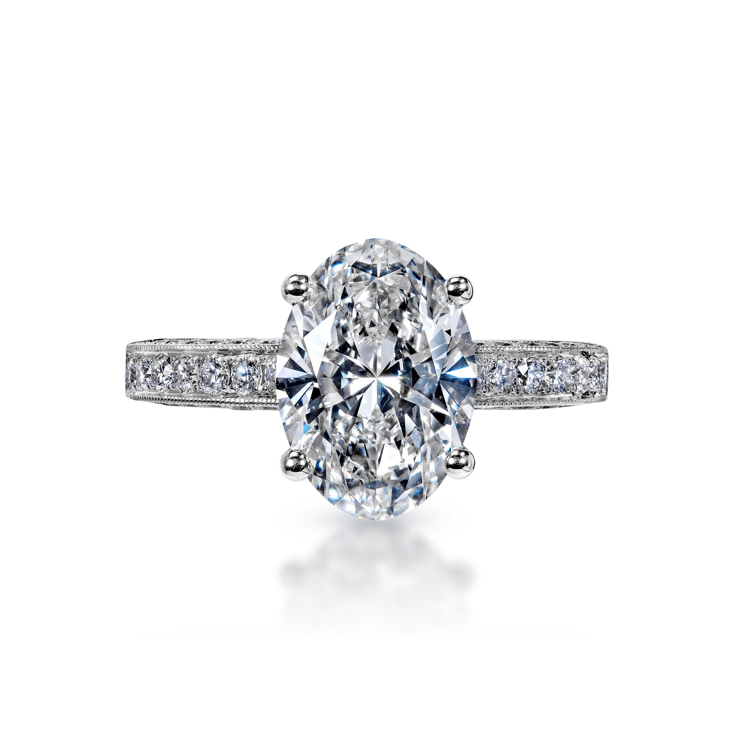 Lab Grown Carat Tiffany Diamond Ring Carat Oval Cut Lab-Grown