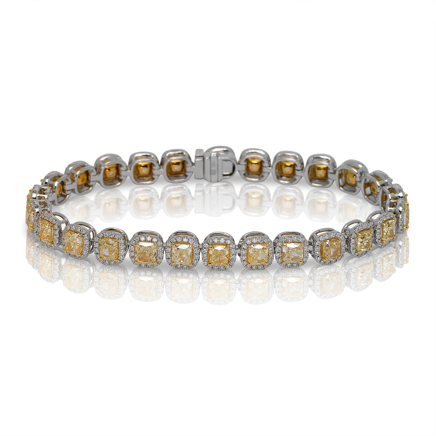 Emmalyn 14 Carat Cushion Cut Yellow Diamond Bracelet – Nekta New York