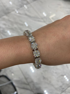 Lawrie 46 Carat Round Brilliant Lab Grown Diamond Tennis Bracelet in 14k White Gold on wrist