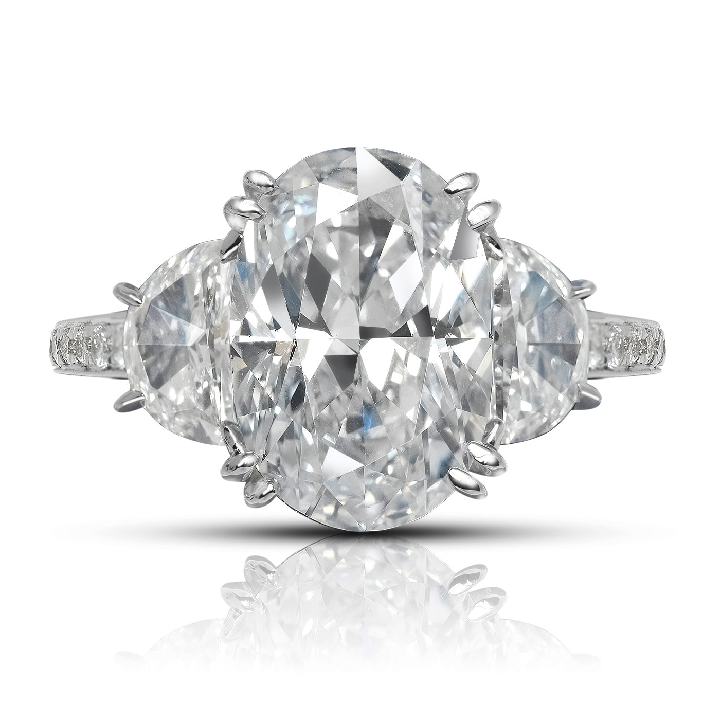 EMMA CARAT OVAL CUT E COLOR VVS1 CLARITY DIAMOND ENGAGEMENT RING PLATINUM GIA CERTIFIED 4CT E VVS1 BY MIKE NEKTA