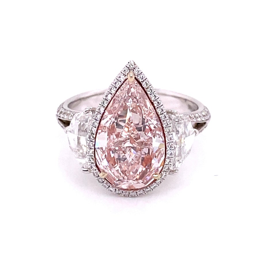 Blush 5 Carat Pear Shape Light Pink VVS2 Diamond Engagement Ring | Nekta New York - Ring - Mike Nekta Nyc - Nekta New York
