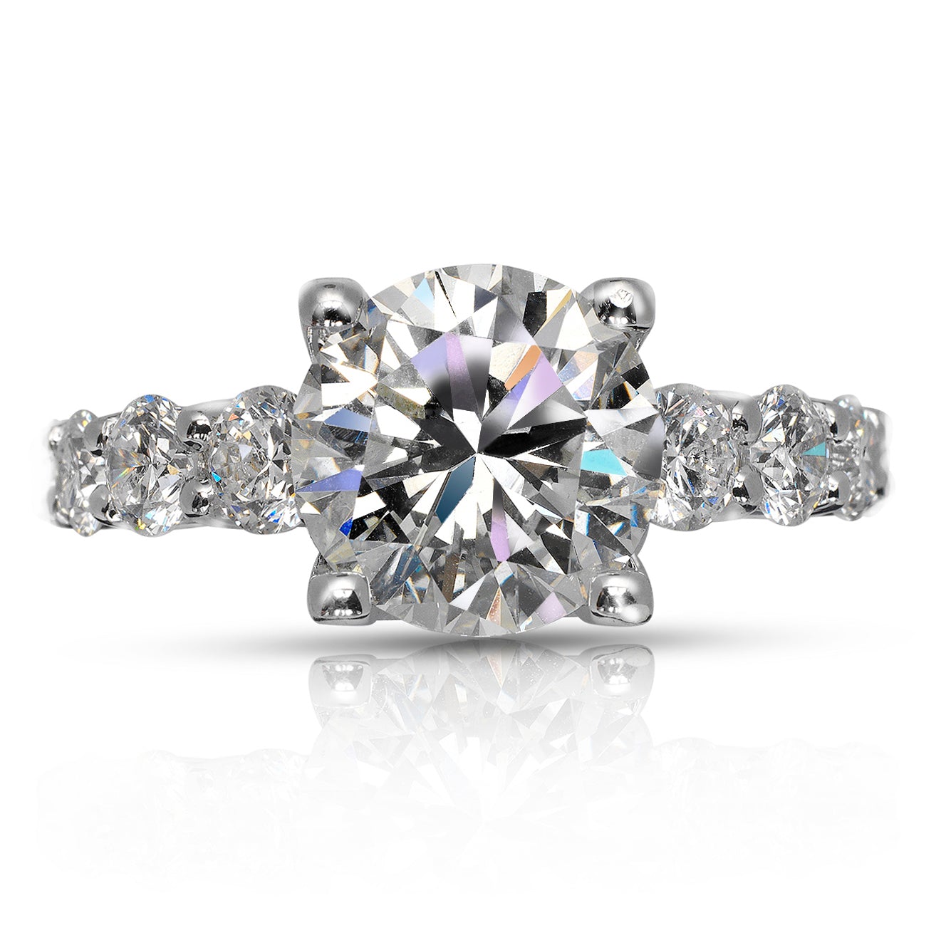 Kim 5-Carat Round Cut Diamond Engagement Ring – Nekta New York