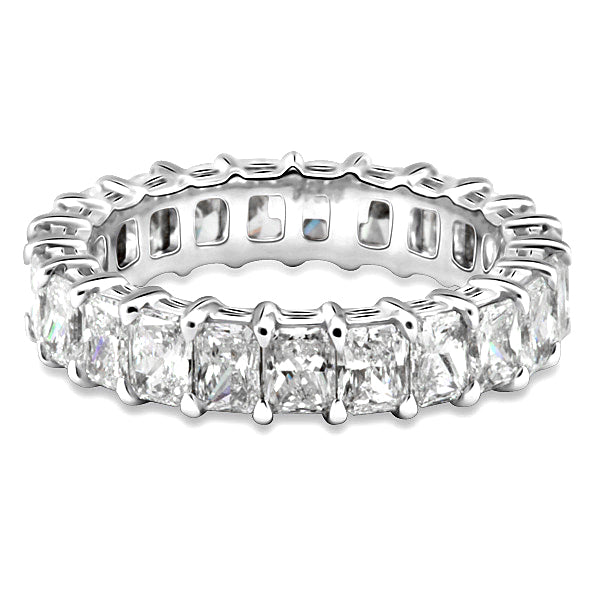 6-7 Carat Radiant Cut Diamond Eternity Band in Platinum 40 pointer Front View