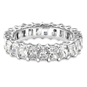 6-7 Carat Radiant Cut Diamond Eternity Band in Platinum 40 pointer Front View