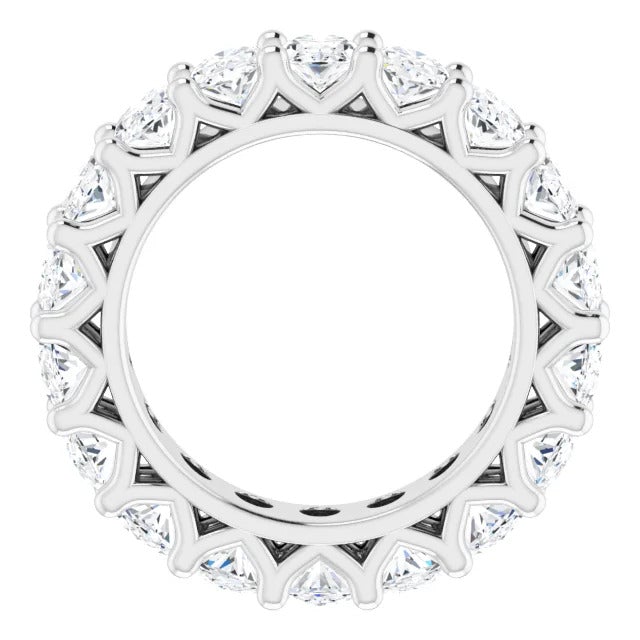 9 Carat Oval Cut Diamond Eternity Band in Platinum Clarity Shared Prong 50 pointer Back View