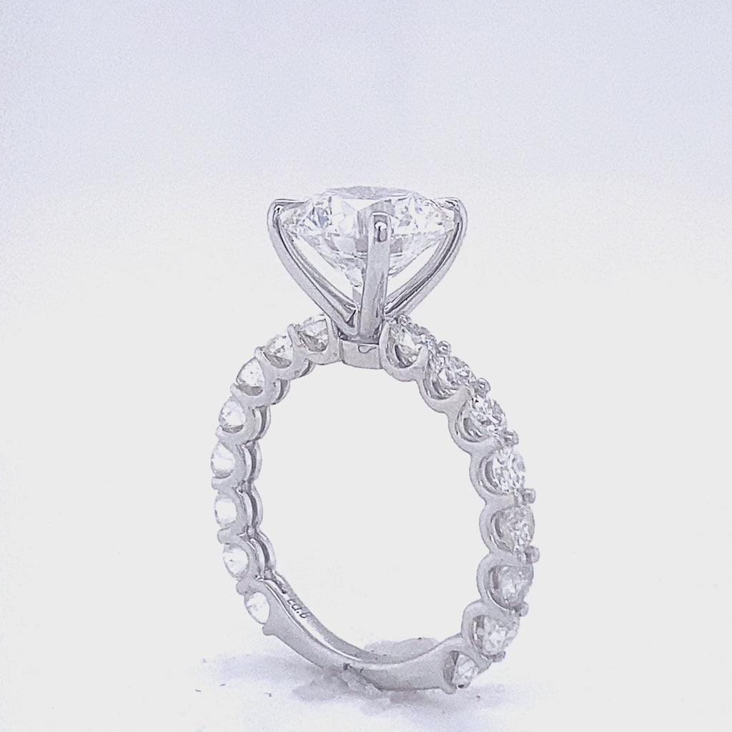 Lilly 3 Carat F VVS2 Round Brilliant Lab Grown Diamond Engagement Ring in 18k White Gold. IGI Certified Full View Video