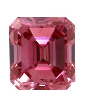 Natural Fancy Intense Pink Argyle Diamond Emerald Cut 0.30 Carat Front View