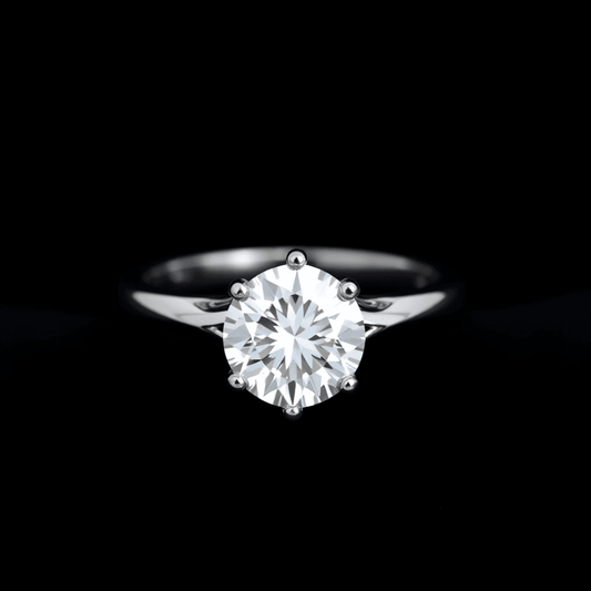 Close-up of a sparkling diamond ring with modern design on black velvet, showcasing the brilliant GIA-certified diamond and detailed craftsmanship.