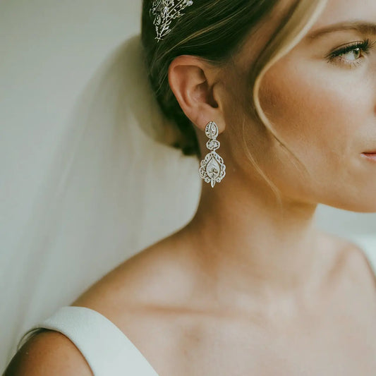 How to Match Your Bridal Diamond Earrings with Your Wedding Gown