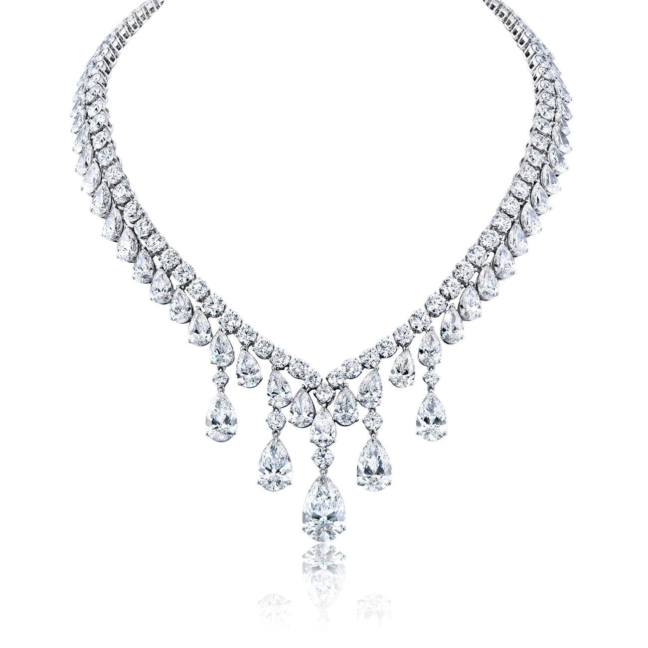Unveiling the Magnificence: Leeah 105 Carats Combine Mix Shape Lab-Grown Diamond Bib Necklace