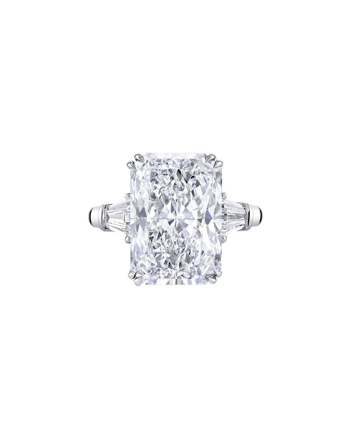 Image of Lurathma 10 Carat Radiant Cut Lab Grown Diamond Engagement Ring in 14k White Gold