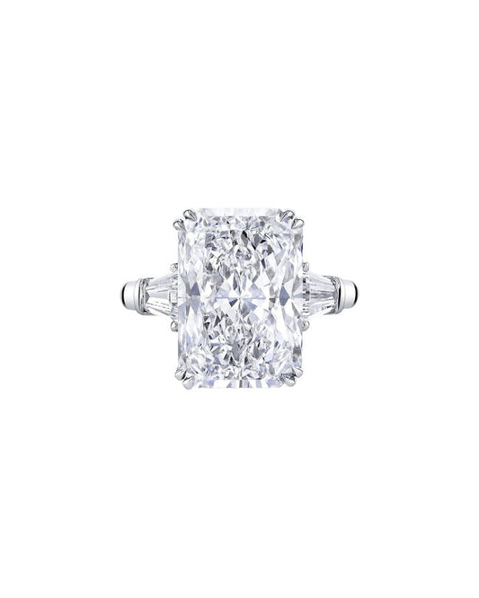 Image of Lurathma 10 Carat Radiant Cut Lab Grown Diamond Engagement Ring in 14k White Gold