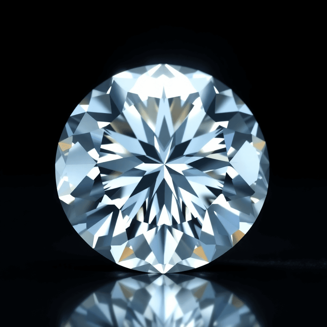 Close-up of a sparkling VVS clarity diamond with brilliant light reflections on a dark, luxurious background.