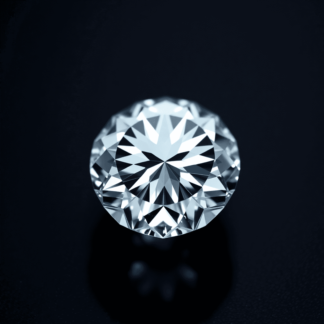 Close-up of a sparkling VVS2 clarity diamond under magnification, highlighting its brilliance and near-flawless quality on a dark background.