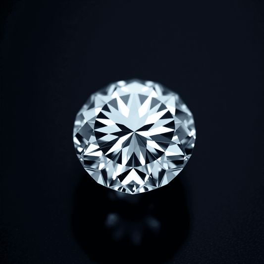 Close-up of a sparkling VVS2 clarity diamond under magnification, highlighting its brilliance and near-flawless quality on a dark background.