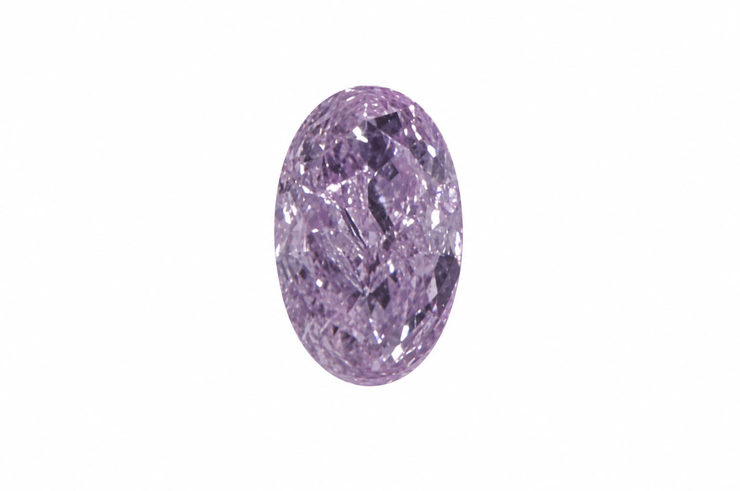 0.60 carat GIA certified natural Fancy Intense Pink Purple oval diamond shown as a loose center stone.