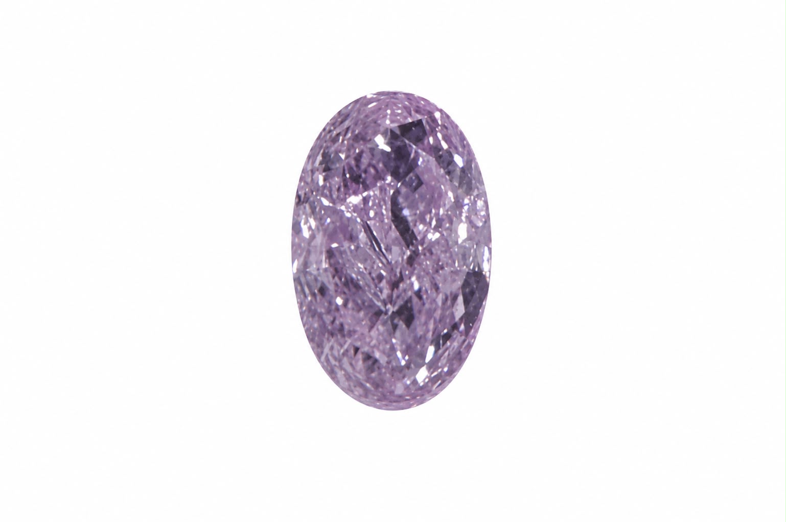 0.60 carat GIA certified natural Fancy Intense Pink Purple oval diamond shown as a loose center stone.