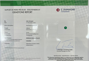1.56 CARAT ROUND CUT NATURAL GREEN EMERALD LOOSE GEMSTONE REPORT
