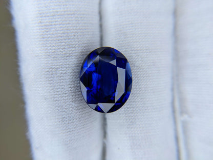 Blue gemstone on a white background