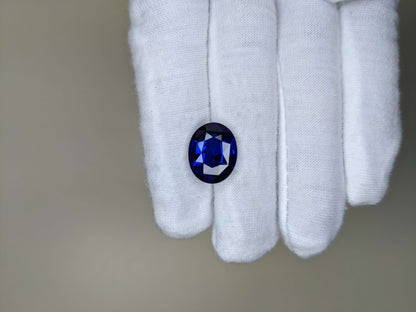 10.10 Carat Oval Cut Heat Royal Blue Sapphire Loose Gemstone GRS