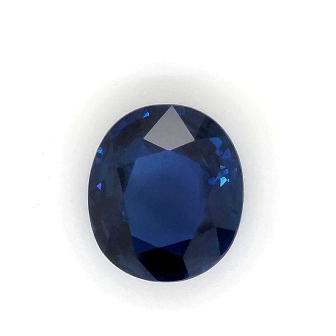 11.27 Carat Oval Cut Heat Royal Blue Sapphire Loose Gemstone GRS Front View