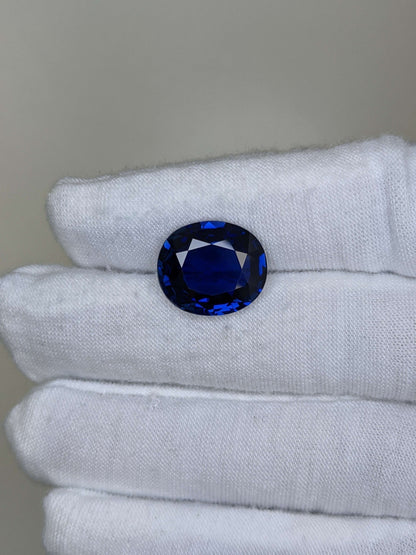 11.27 Carat Oval Cut Heat Royal Blue Sapphire Loose Gemstone GRS On Hand