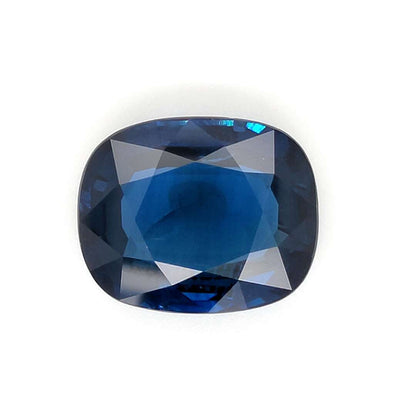 18.62 Carat Cushion Cut No Heat Vivid Blue Sapphire Loose Gemstone GRS Close