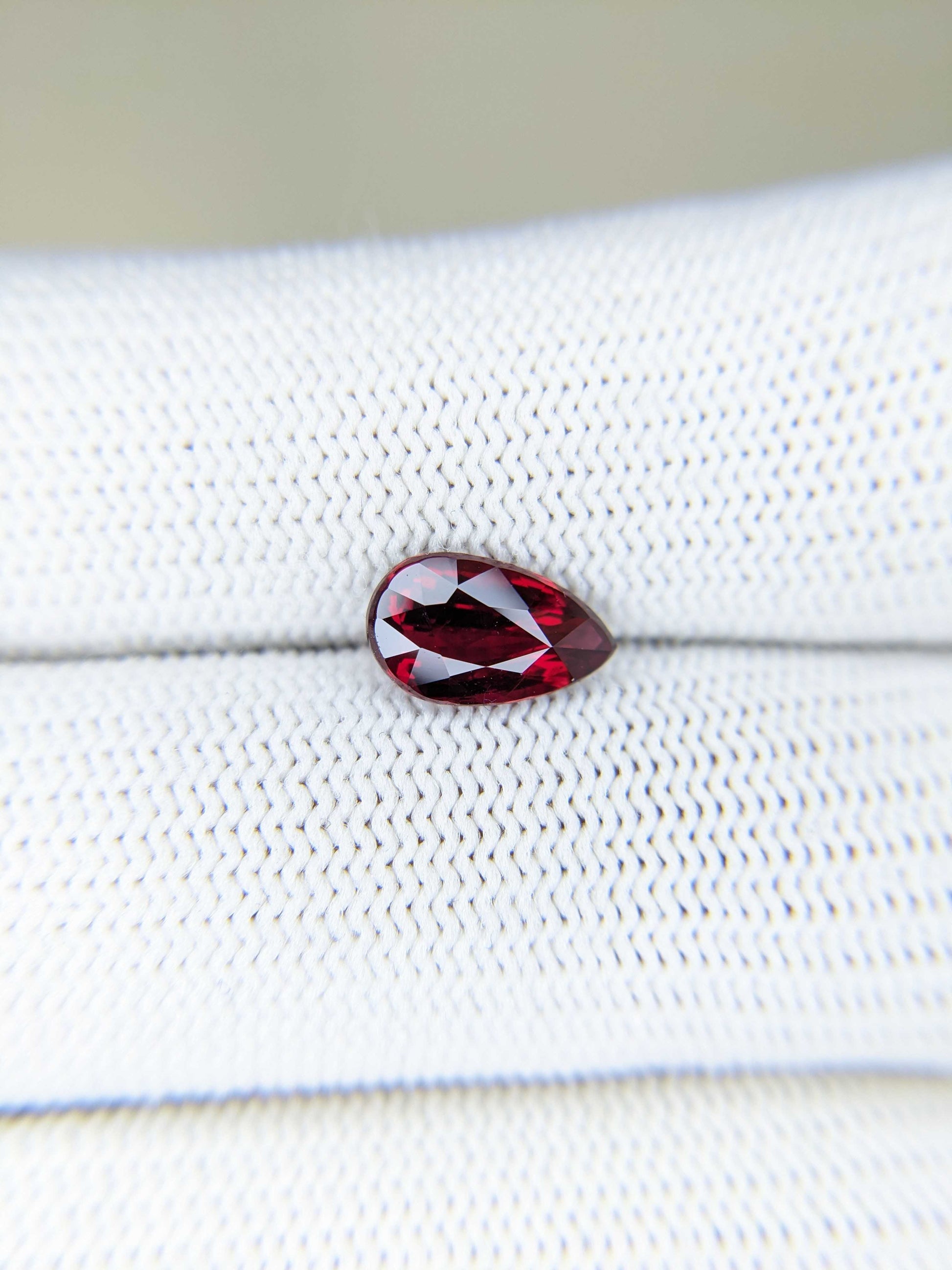 2.01 Carats Pear Cut Heat Vivid Red Ruby Loose Gemstone Bellerophon