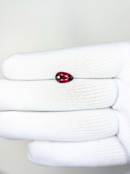 2.01 Carats Pear Cut Heat Vivid Red Ruby Loose Gemstone Bellerophon On Hand