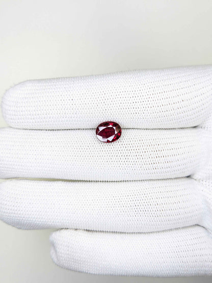 2.02 Carats Oval Cut Heat Vivid Red Ruby Loose Gemstone Bellerophon On Hand