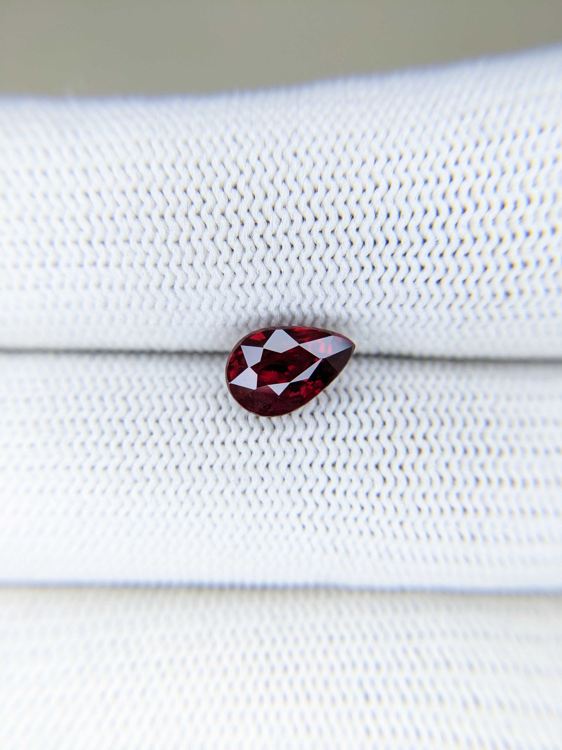 2.02 Carats Pear Cut Heat Vivid Red Ruby Loose Gemstone Bellerophon