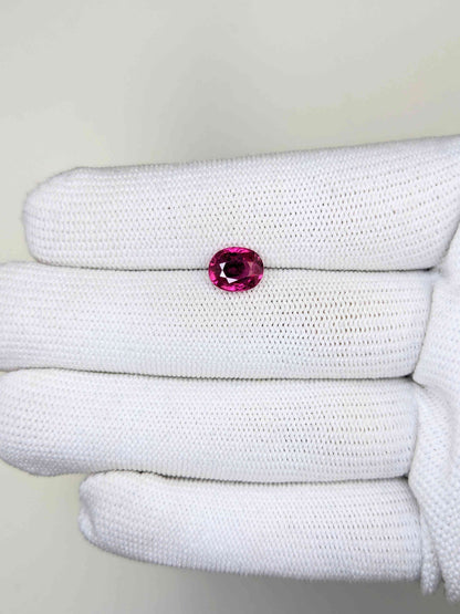 2.03 Carats Oval Cut Heat Red Ruby Loose Gemstone on hand