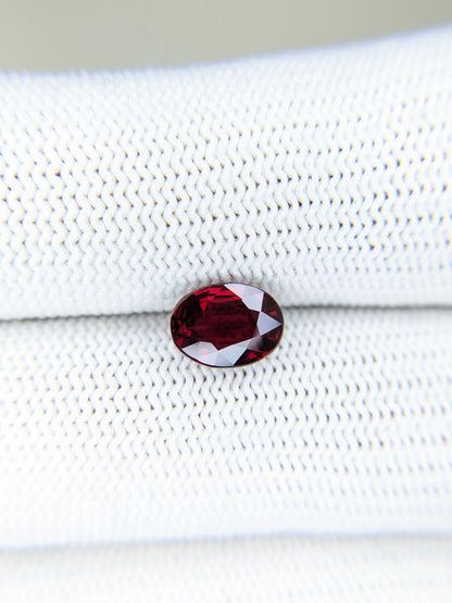 2.05 Carats Oval Cut Heat Deep Red Ruby Loose Gemstone Bellerophon