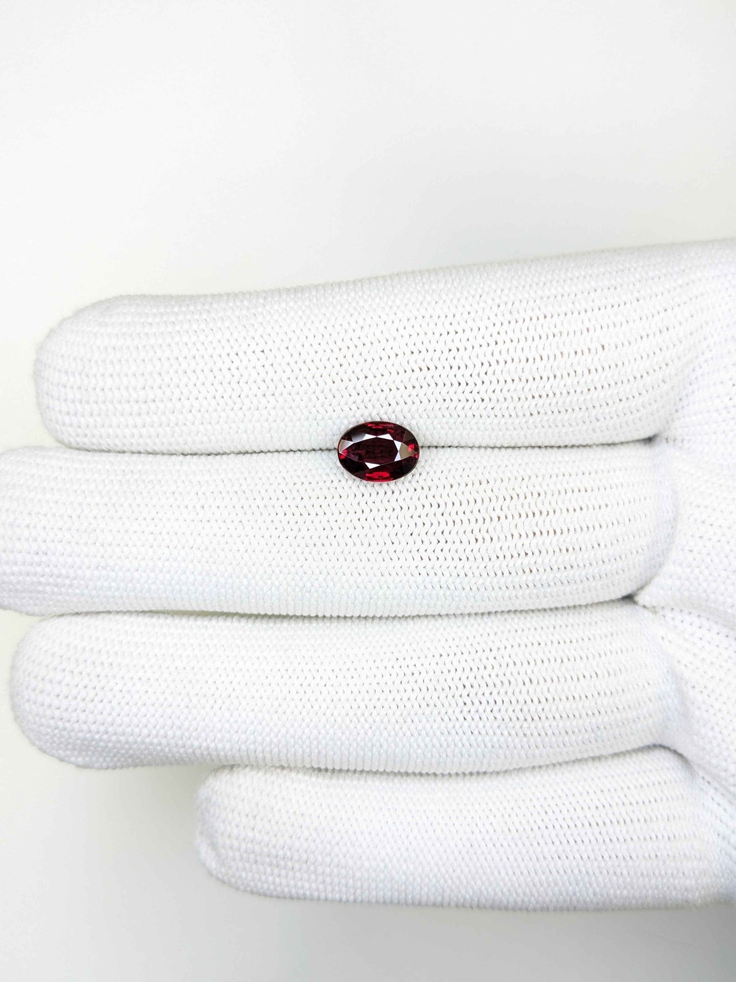 2.05 Carats Oval Cut Heat Deep Red Ruby Loose Gemstone Bellerophon On Hand