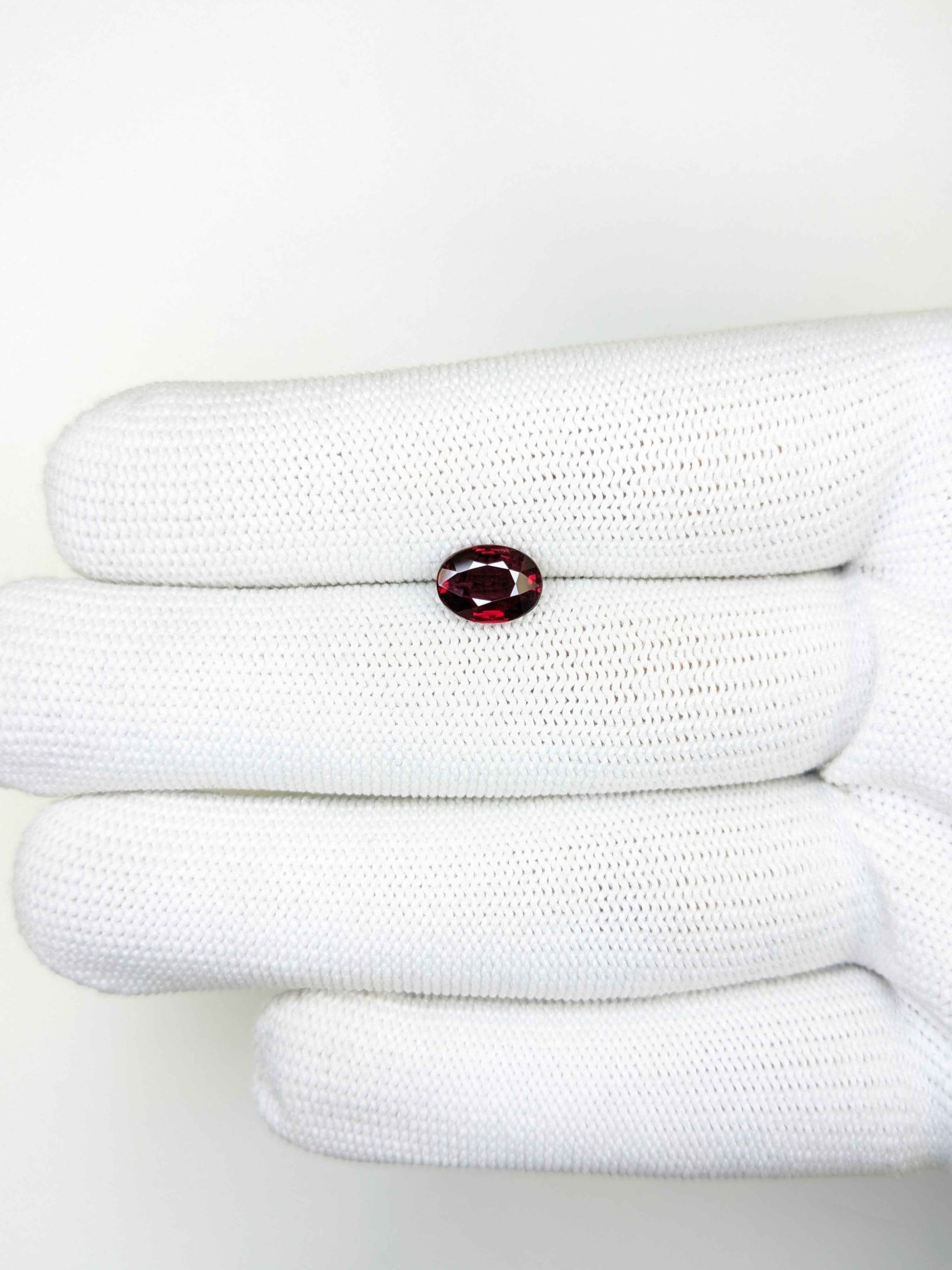 2.05 Carats Oval Cut Heat Deep Red Ruby Loose Gemstone Bellerophon On Hand