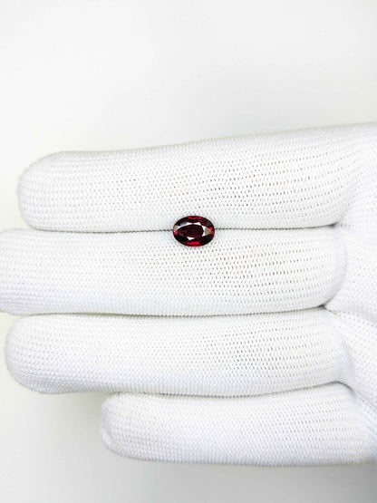 2.05 Carats Oval Cut Heat Deep Red Ruby Loose Gemstone Bellerophon On Hand