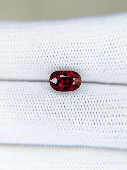 2.05 Carats Oval Cut Heat Red Ruby Loose Gemstone Bellerophon