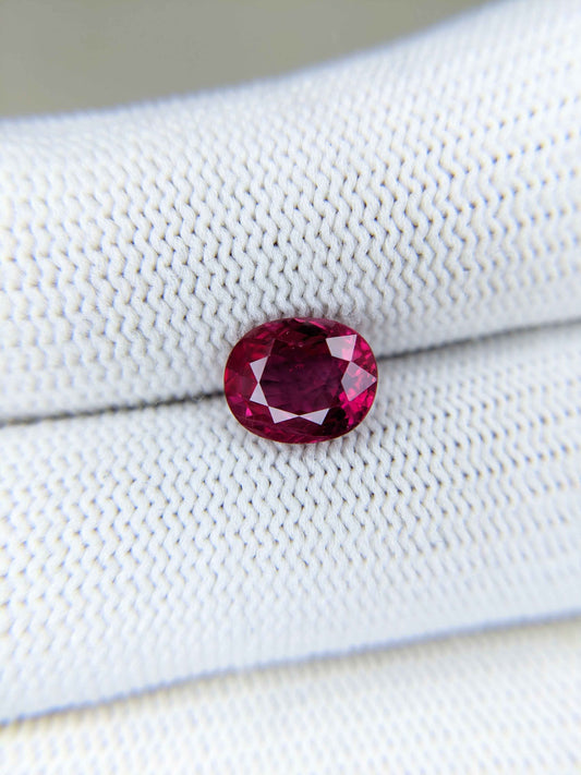 2.06 Carats Oval Cut Heat Red Ruby Loose Gemstone 